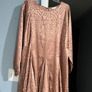 ODDY Women's Dress in Leopard Print Brown